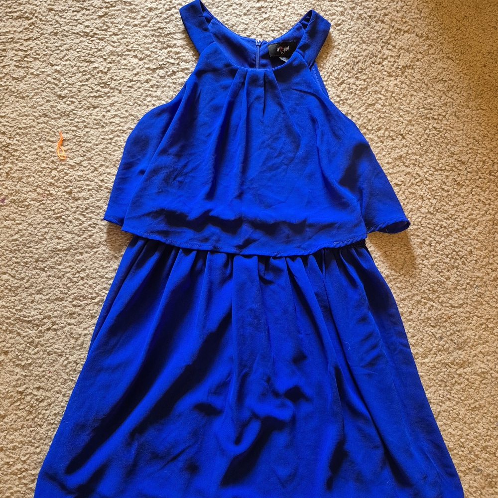 Blue Tiered Halter Top Dress